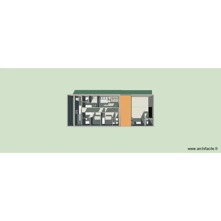 Plan. Planta de 2 Divisões e 105 m²