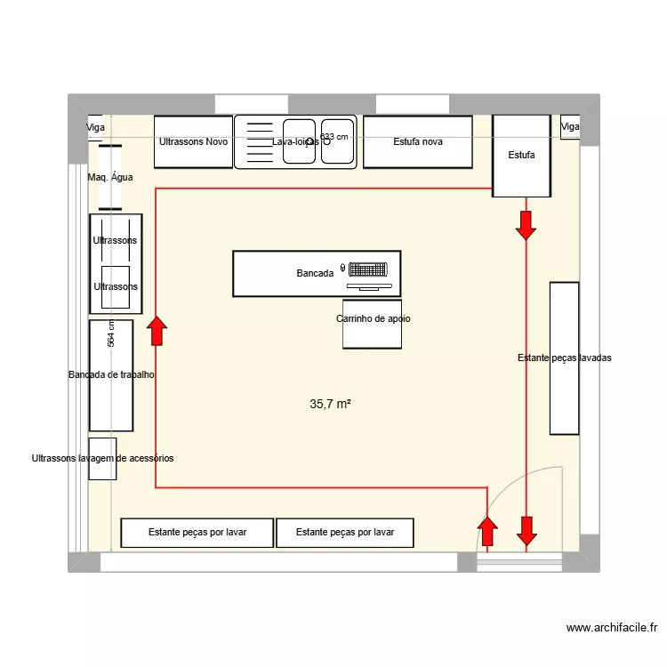 Sala Lavagem II. Planta de 