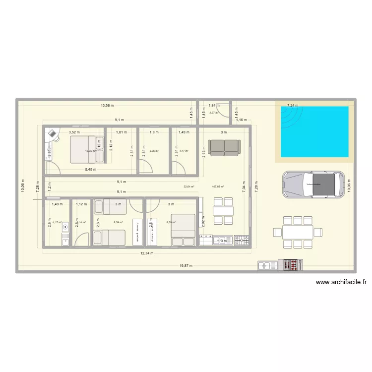 casa 10x20 v2. Planta de 10 e 190 m² casa 10x20 v2. Planta de 10 e 190 m²