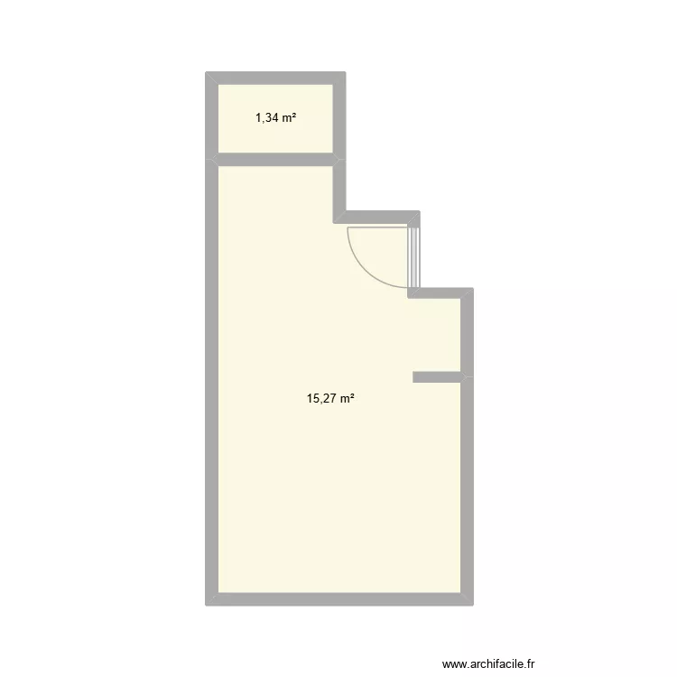 Teste Casa. Planta de 2 peças e 17 m²