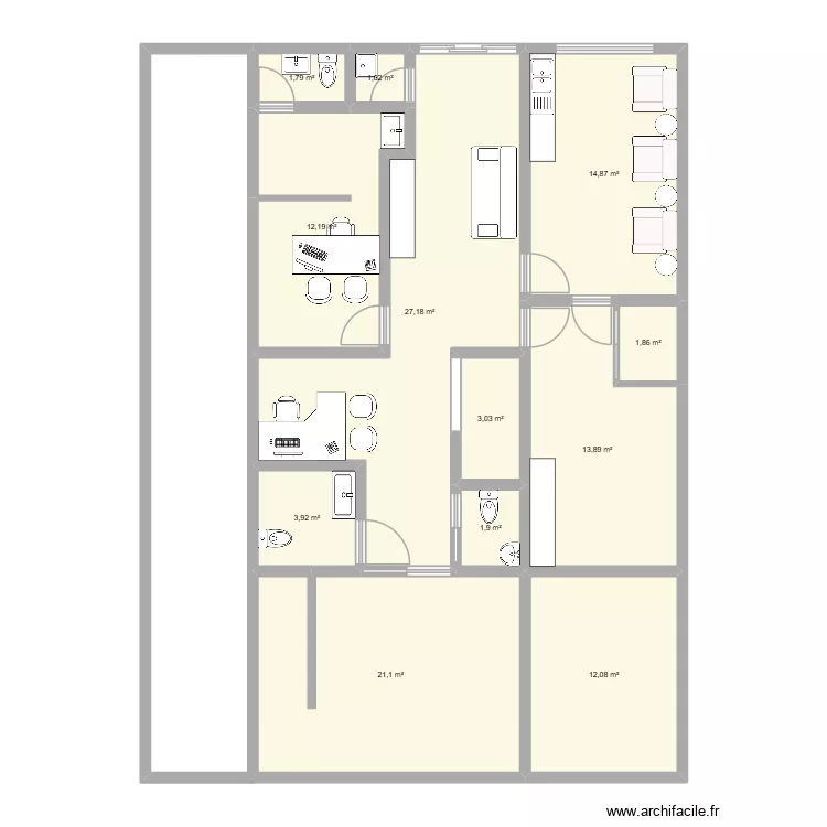 planta CLINICA ISA. Planta de 12  e 115 m²