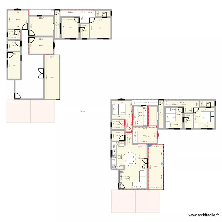 S&Atilde;O GABRIEL.2. Planta de 26 peças e 196 m²