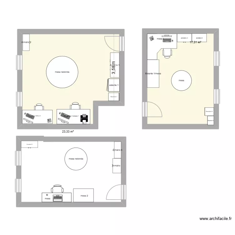salas. Planta de 2 Divisões e 41 m² salas. Planta de 2 Divisões e 41 m²