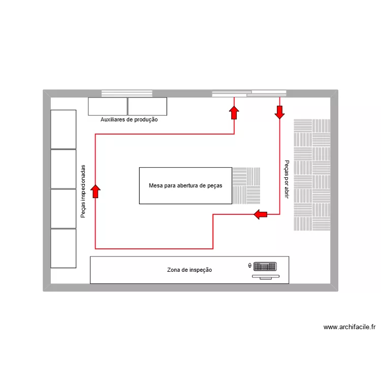 Sala de inspe&ccedil;&atilde;o (Nova). Planta de 